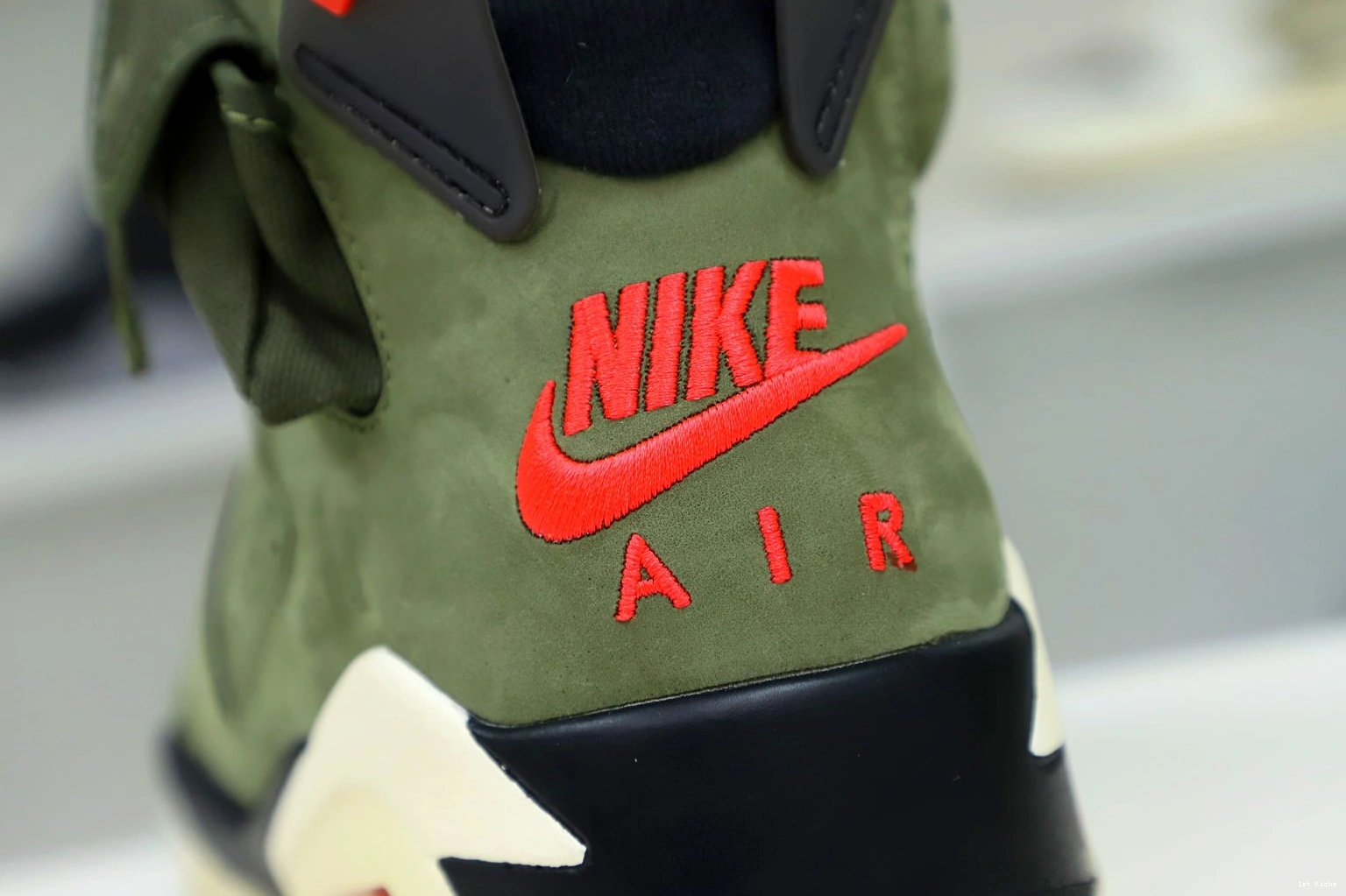 Affordable Kimikick SCOTT TRAVIS RETRO AIR X 6 'OLIVE' 1983 JORDAN 1225